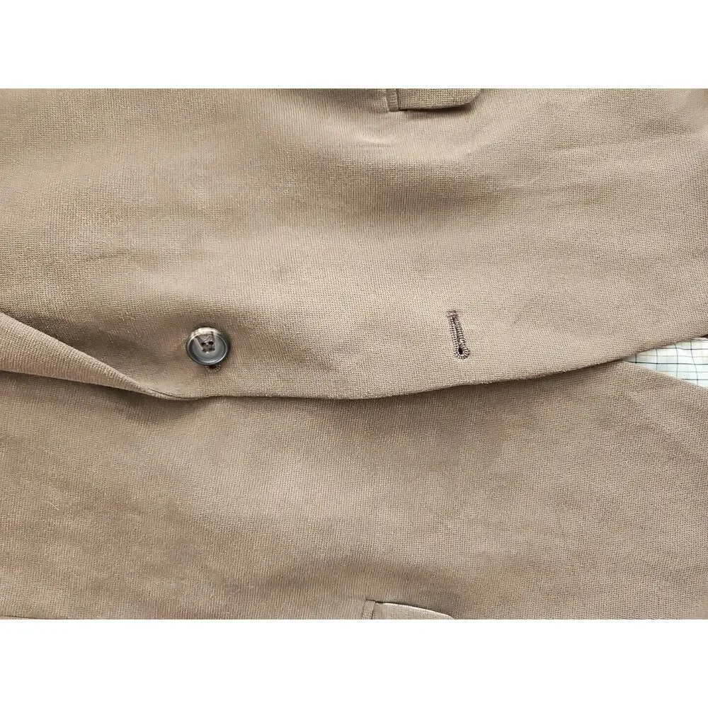 Ralph Lauren Green Label Suede Tan Sport Jacket Blazer 44R Fully Lined Grt Shape